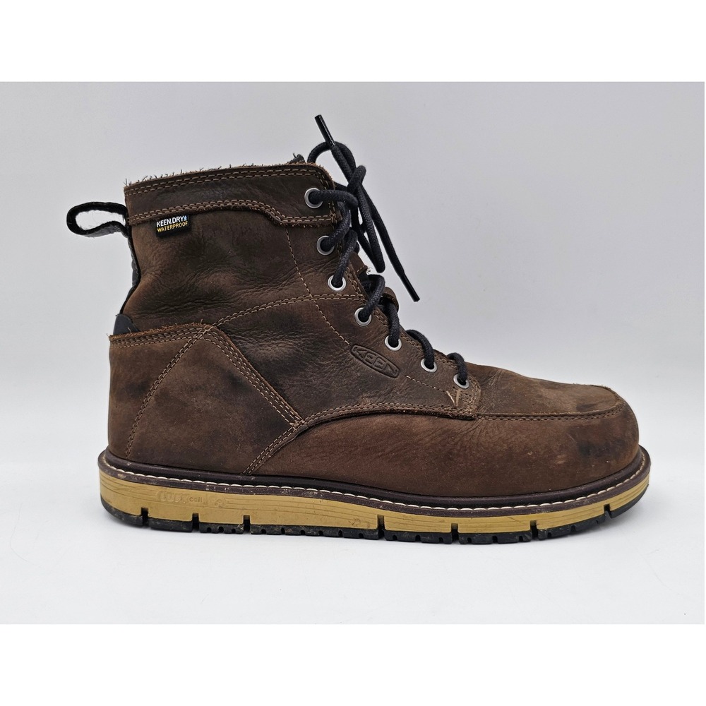 KEEN Utility San Jose 6 Waterproof Leather Boots Brown Mens Size 11D Safety Toe